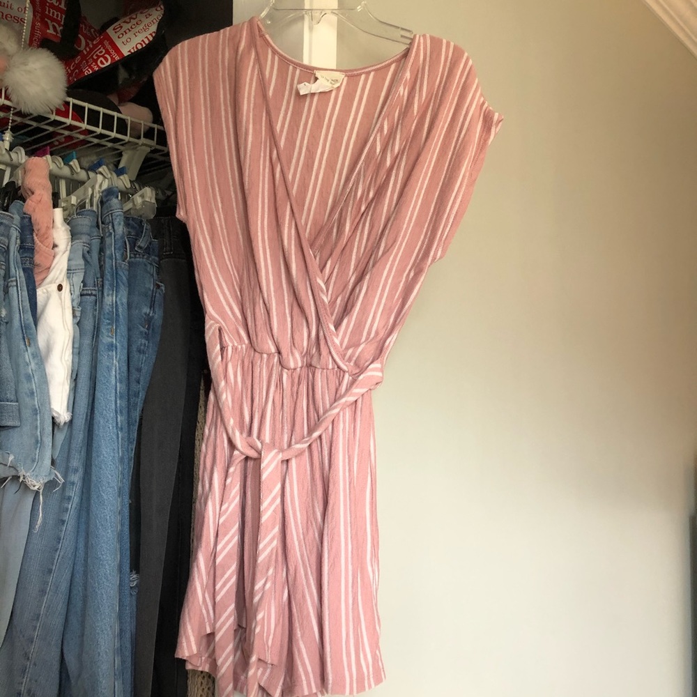 Pink Striped Romper
